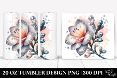 Shiny Freesia Diamond Tumbler Sublimation Clipart Product Image 1