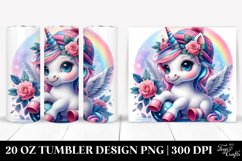 Whimsical Baby Unicorn Puck. 20 Oz Tumbler Design Product Image 1