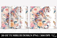 Colorful Tiger Floral | 20 Oz Tumbler Product Image 1