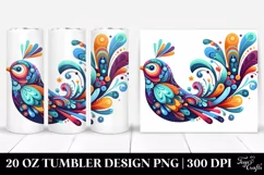 Colorful Whimsical Vibrant Bird | 20 Oz Tumbler Product Image 1