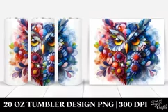 Abstract Owl Flowers | 20 oz Tumbler Product Image 1