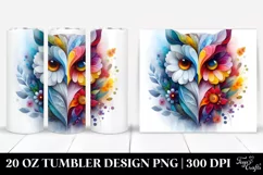 Abstract Vibrant Watercolor Owl | 20 oz Tumbler Product Image 1