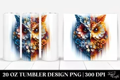 Abstract Owl Flowers | 20 oz Tumbler Product Image 1