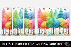 Colorful Rainbow Trees, Whimsical Flowers | 20 Oz Tumbler Product Image 1