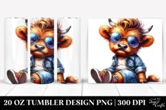 Cute Baby Highlandcow Sitting with Cool Haircut | 20 oz Product Image 1