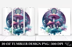Magical Celestial Mushroom Clipart 20 Oz Tumbler Product Image 1