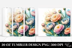 Ranunculus Stained Clipart 20 Oz Tumbler Product Image 1