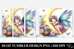 Colorful Fairy Napping on Moon | 20 Oz Tumbler Product Image 1