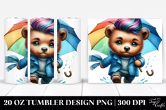 Cute Baby Bear Running with Cool Haircut | 20 oz Tumbler Product Image 1