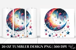Colorful Half Moon with Stars | 20 oz Tumbler Product Image 1