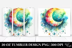 Colorful Half Moon with Stars | 20 oz Tumbler Product Image 1