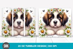 Watercolor Cute Saint Bernard Dasies 20 oz Tumbler Product Image 1