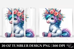 Cute Sitting Baby Unicorn Clipart Product Image 1