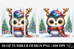Vibrant Owl with Christmas Lights PNG Product Image 1