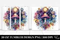 Magical Celestial Mushroom Clipart 20 Oz Tumbler Product Image 1