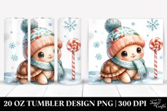 Cute Baby Turtle Winter Clipart, 20 Oz Tumbler Product Image 1