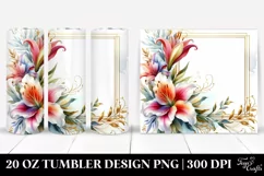 Colorfull Floral Frame Lily Tumbler Product Image 1