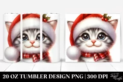 Cute Baby Cat Santa Hat Tumbler Product Image 1