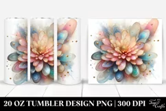 Golden Chrysanthemum Abstract Pastel 20 Oz Tumbler Product Image 1