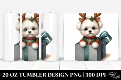 Cute Baby Bichon Frise Winter PNG Product Image 1