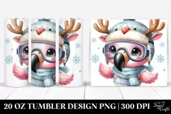 Crazy Flamingo with Sky Goggles PNG Product Image 1