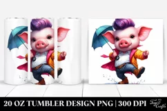 Cute Baby Pig Illustration | 20 oz Tumbler Product Image 1