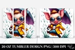 Cute Baby Pig Illustration | 20 oz Tumbler Product Image 1
