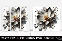 Abstract Magnolia Metallic Marble Tumbler | 20 Oz Tumbler Product Image 1