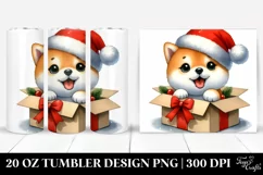 Entertaining Shiba Inu with Santa Hat PNG Product Image 1
