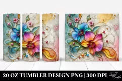 Colorful Orchid on Marble Background | 20 Oz Tumbler Product Image 1