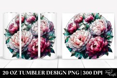 Stained Peonies Round Tumbler | 20 Oz Tumbler Product Image 1