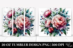 Stained Peonies Round Tumbler | 20 Oz Tumbler Product Image 1