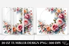 Colorfull Floral Frame Pink Tumbler Product Image 1