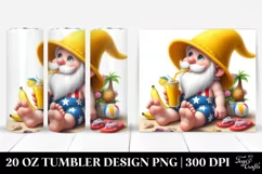 Detailed Digital Painting Gnome Sitting 20 oz Tumbler Product Image 1