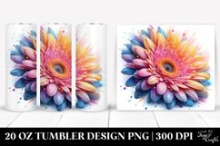 Vibrant Pastel Gerbera -like Watercolor Splash | 20 oz Product Image 1