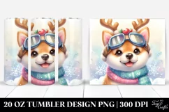 Expressive Watercolor Shiba Inu PNG Product Image 1