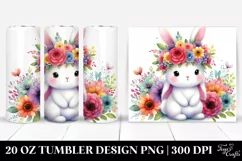 Colorful Sitting Bunny 20 Oz Tumbler Product Image 1