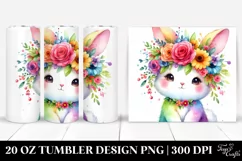 Colorful Sitting Bunny 20 Oz Tumbler Product Image 1