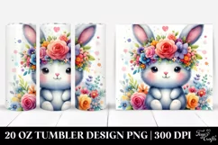 Vibrant Cartoon-Style Bunny 20 Oz Tumbler Product Image 1