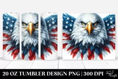 Detailed Patriotic Bald Eagle | 20 oz Tumbler Product Image 1