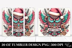 Detailed Christmas Owl Design, High-Res 20 Oz Tumbler Product Image 1