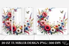 Vibrant Floral Frame with Wild Flowers | 20 oz Tumbler Product Image 1