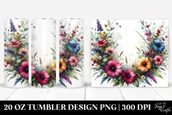 Vibrant Floral Frame with Wild Flowers | 20 oz Tumbler Product Image 1
