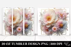 Glossy Abstract Peonies 20 Oz Tumbler Product Image 1