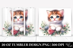 Cute Baby Cat Watercolor Image | 20 oz Tumbler Product Image 1