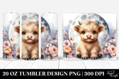 Baby Highland Cow Moon Tumbler Product Image 1