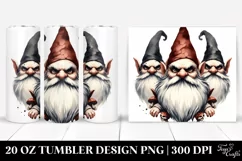 Simple Vintage Evil Gnome Watercolor Tumbler Design Product Image 1