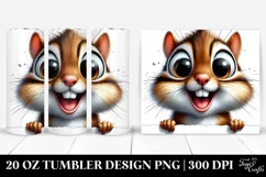 Crazy Chipmunk Watercolor Art | 20 oz Tumbler Product Image 1