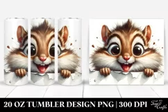 Crazy Chipmunk Watercolor Art | 20 oz Tumbler Product Image 1