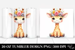 Colorful Sitting Giraffe 20 Oz Tumbler Product Image 1